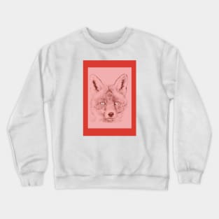 Red Fox with red border Crewneck Sweatshirt